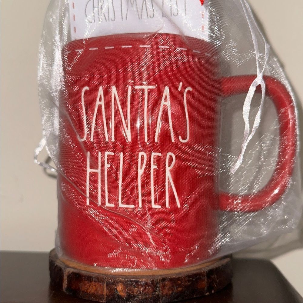 RAE DUNN. Artisan Collection by Magenta SANTA’S HELPER Red White Stationary MUG - Picture 7 of 8